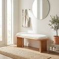 thumbnail image 4 of Noble House 46.85" Solid Wood End of Bed Bench,Upholstered Entryway,Beige, 4 of 10