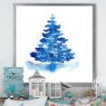 thumbnail image 1 of Designart Arbre de Noël d'Hiver Bleu I Art Mural Encadré Traditionnel, 1 of 4