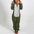 thumbnail image 1 of Mikilon Combinaison Pyjama à Capuche à Manches Longues pour Femmes, Décontractée, Chaude pour l'Hiver, Tenue de Nuit, 1 of 7
