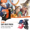 thumbnail image 2 of VEVOR Hat Heat Press, 3-in-1 Auto Cap Heat Press Machine, 6.4x3.5in Clamshell Sublimation Transfer, Automatic Release&Press Knob-style Digital Control Panel with 3pcs Replaceable Heating Pads, 2 of 9