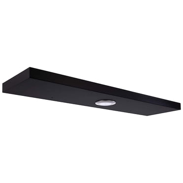 Kiera Grace Uniquement moderne Stockholm Aberg Engineered Wood Floating Wall Shelf avec lumière LED pour la maison, la chambre et le bureau, 9 "L x 36" W x 1,5 "H, noir
