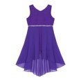 thumbnail image 3 of Oyolan Robe de Demoiselle d'Honneur Sans Manches à Paillettes avec Strass en Chiffon pour Enfants Robe de Bal de Mariage Violette 12, 3 of 7