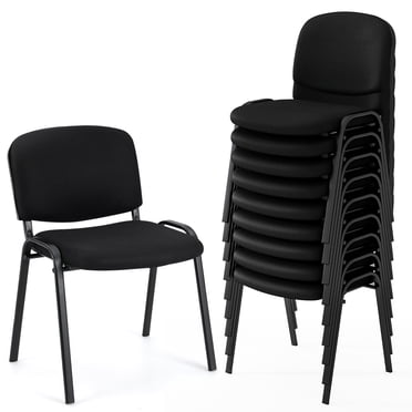 Gymax Ensemble de 10 Chaises de Bureau pour Invités Empilables Chaise de Réception Salle d'Attente de Conférence
