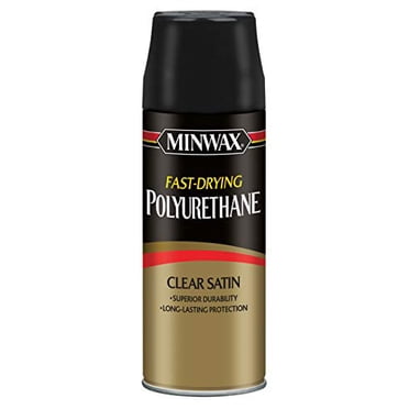 Minwax Polyuréthane Vaporisateur à Séchage Rapide, Fini Bois Protecteur, Satin Transparent, Bombe Aérosol de 11,5 oz