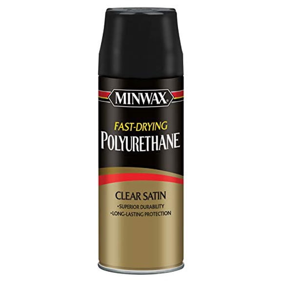 Minwax Fast Drying Polyurethane Spray, Protective Wood Finish, Clear Satin, 11.5 oz. Aerosol Can