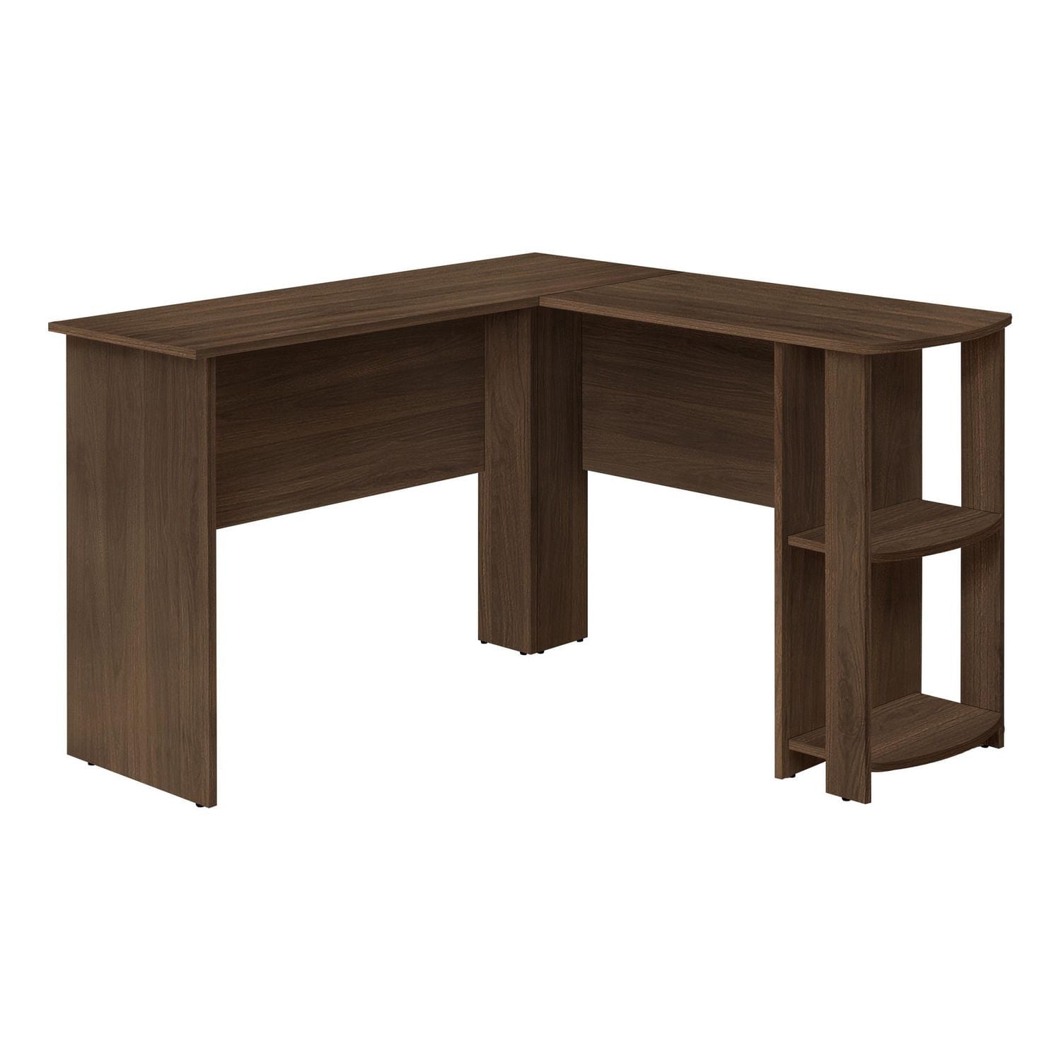 Monarch Specialties Computer Desk, Home Office, Corner, Storage Shelves, 48"l, L Shape, Work, Laptop, Laminate, Brown, Contemporary, Modern