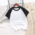 thumbnail image 2 of FAIWAD Unisexe Garçons Filles T-Shirts à Manches Courtes Tout-Petits Bébé Col Rond Été Coton à Blocs de Couleur, 2 of 3