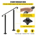 thumbnail image 4 of VEVOR Handrails for Outdoor Steps, Fit 1-3 Steps Wrought Iron Handrail, Outdoor Stair Railing, Adjustable Front Porch Hand Rail, Black Transitional Hand railings for Concrete Steps or Wooden Stairs, 4 of 9