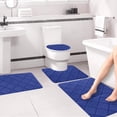 thumbnail image 4 of Rbaofujie Toilet Rug Memory Foam Bath Mat 4 Set Bathroom Rugs for 4 Pcs Toilet Mats Universal Soft Comfortable Water Absorption Non-Slip Thick Machine Washable Easier To Dry Dark Floor Rug, 4 of 7