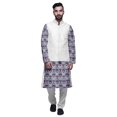 thumbnail image 1 of Atasi Ensemble Kurta Pyjama Indien pour Hommes, Veste Imprimée Classique Décontractée, 1 of 5