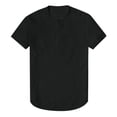 thumbnail image 3 of Aqestyerly T-Shirts Amples pour Hommes en Coton et Lin Unis à Manches Courtes à Col en V Hauts Blouse, 3 of 4