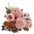 thumbnail image 4 of Artificial Roses Flower Bouquet With Hydrangea Roses Flowers Small Faux Arrangements For Wedding Table Centerpieces Kitchen Home Decorations Photography Props, 4 of 9
