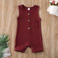 thumbnail image 2 of SUNSIOM Baby Summer Romper, Combinaison Côtelée à Fermeture Boutonnée Sans Manches, 2 of 9