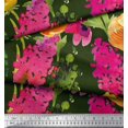 thumbnail image 3 of Soimoi Green Poly Georgette Fabric Leaves & Floral Print Fabric by The Yard 52 Inch Wide, 3 of 3