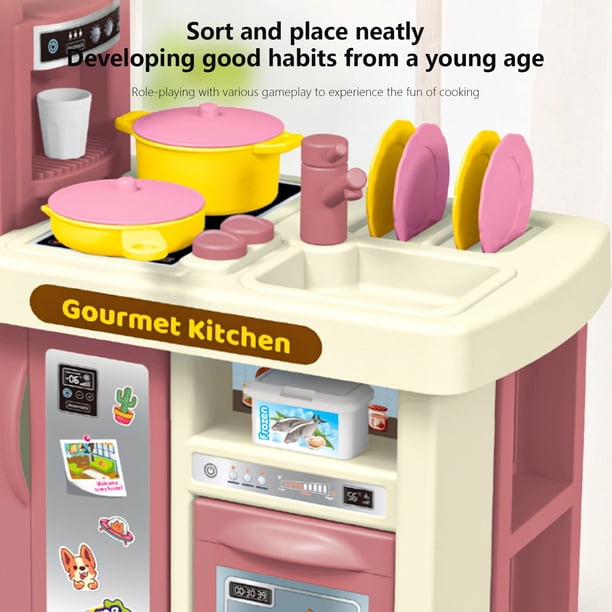 Accessoires de cuisine pour enfants, jeu de nourriture en bois, ensemble de cuisine en acier inoxydable, jouet pour enfants Multicolor