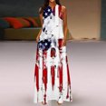 thumbnail image 1 of Robe T-Shirt Mode Femmes Décontractée Col en V Fête de l'Indépendance Robes Imprimées Été Sans Manches Robe Chandail Robes Femmes Été Décontracté en Liquidation, 1 of 4