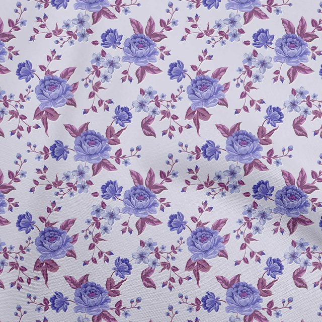 oneOone Rayon Medium Purple Fabric Florals Sewing Craft Projects Fabric Prints By Yard 56 Inch Wide