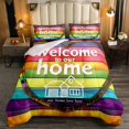 thumbnail image 2 of YST Rainbow Pride Comforter Set Welcome To Our Home Bedding Pride Home Decor, People Celebrating International Day for Lgbt Community Colorful Striped Design Bedding Comforters & Sets King, 2 of 6