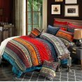 thumbnail image 1 of HNNSI Bohemia Exotic Striped Bedding Sets Queen Size 4 Pieces, Brushed Cotton Boho Duvet Comforter Cover with Flat Sheet,No Comforter (Flat Sheet Sets, Queen), 1 of 6