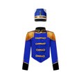 thumbnail image 1 of Hansber Ensemble de Performance de Batteur pour Garçons Enfants, Veste à Franges et Chapeau Bleu Royal 4, 1 of 7