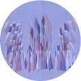 thumbnail image 1 of Ahgly Tapis Rond Lavable en Machine Intérieur Transitionnel Bleu Ardoise Moyen, 5 Pieds Rond, 1 of 7