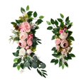 thumbnail image 2 of 2Pcs Artificial Flower Arch Decor Green Leaves Artificial Floral for Arbor Front Pink, 2 of 8