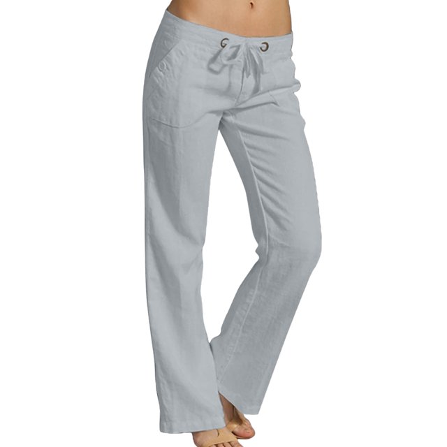 Innerwin Pantalon Droit de Détente pour Femmes, Gris Clair, 3TG