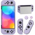 thumbnail image 1 of KOMI Switch OLED Case for Nintendo Switch OLED Model, Dockable Cover Soft TPU Protector Case for Switch OLED Grips & Console and Accessories with 2 Pcs Thumb Caps, Purple, 1 of 5