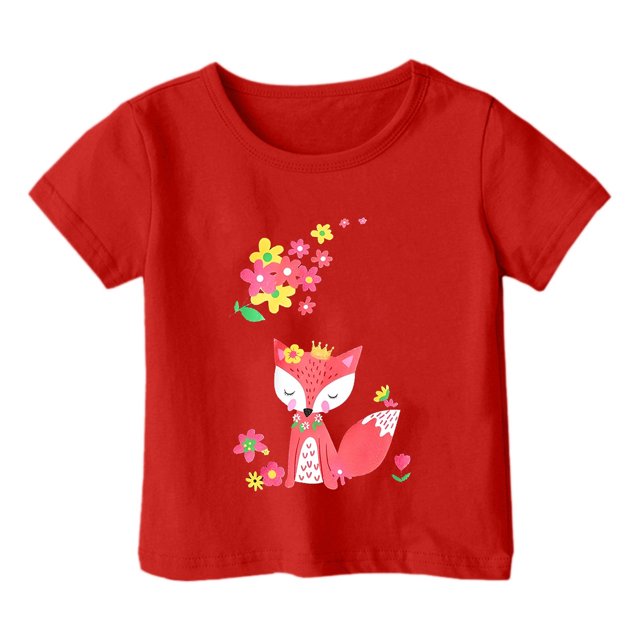 TZEWGL Hauts pour Enfants Imprimé Graphique Col Rond Manches Courtes Ample pour Filles Garçons Taille 2-3T