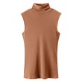 thumbnail image 3 of Women's Solid Color Sleeveless Turtleneck Vest - Lightweight Base Layer - Nylon Spandex - S-XXXL, 3 of 3