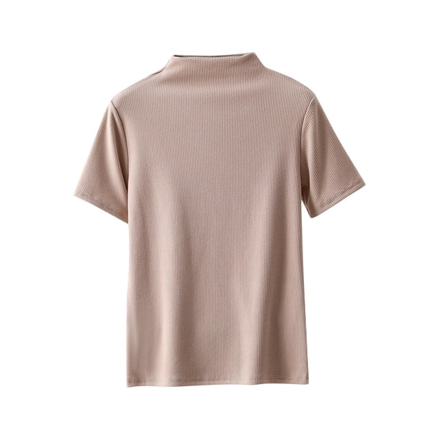 Zpanxa T-Shirt en Molleton Douillet, Haut Thermique Léger pour Femmes avec Col Rond en Plusieurs Couleurs