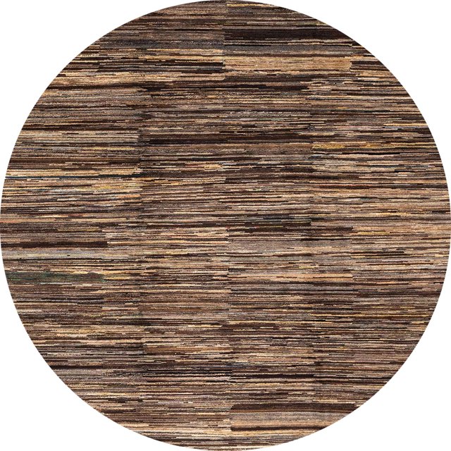 Ahgly Company Tapis d'Intérieur Ronds Abstraits pour Boulangers Bruns, Tapis de Zone Abstraits, 6 Pieds Rond