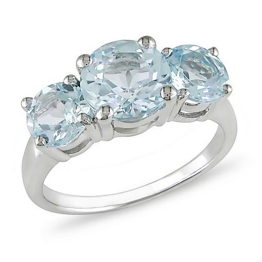 Tangelo 4-3/8 ct Sky Blue Topaz Three-Stone Ring in Silver
