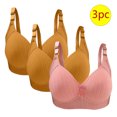 thumbnail image 1 of Bras for Women, 3PC Womans Large Size Solid Color Without Steel Ring Gathering Comfortable Bras Daily Bra, 1 of 2