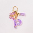 thumbnail image 1 of Feltree Initial Letter Keychains for Women Tassel Purple Cute Car Keychain for Wallet Backpack Bag, 1 of 8