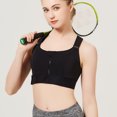 thumbnail image 4 of Langgg Front Zipper Sports Bra Comfortable Compression Fit Gym Athletic Support Breathable Sports Bras Vest Red XL, 4 of 6