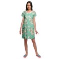 thumbnail image 3 of Moomaya Chemise de Nuit à Manches Courtes Imprimée pour Femmes, Col Rond, en Coton, Vêtement de Nuit, 3 of 5
