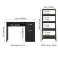 thumbnail image 3 of Madesa 2-Piece Home Office & Study Furniture Set: 43" Compact Computer Desk with Storage and Drawer + 24" 5-Tier Ladder Shelf for Pantry, Books, & Utilities – Black, 3 of 7