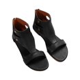 thumbnail image 2 of Mefallenssiah Large Size Flat Zipper Fish Mouth Sandals One-Strap Roman Sandals, 2 of 8
