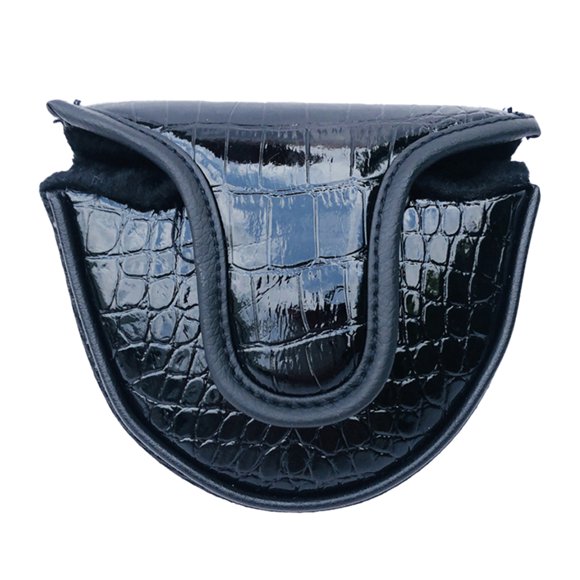 Youkk Couvre-Chef de Club de Golf Portable Réutilisable Élégant de Remplacement Couleur Unie Putter Housse de Rangement Accessoires Cadeau d'Anniversaire Noir Lustré