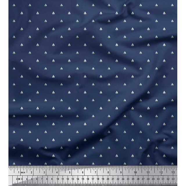 Soimoi Rayon Fabric Sailboat Shirting Print Fabric by Yard 42 Inch Wide