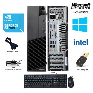 Lenovo ThinkCentre M93 SFF Ordinateur de bureau NVIDIA GT730 4GB Carte vidéo Intel Core i5 4th Gen 3,2 GHz 16GB DDR3 RAM 512GB SSD Windows 10 Sommaire USB Clavier et souris WiFi HDMI Rénover(2015 Modèle)