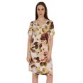 thumbnail image 1 of Moomaya Robe Midi en Jersey de Coton Imprimé pour Femmes, Col en V, Été, Manches Courtes, Longueur Genou, 1 of 4
