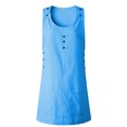 thumbnail image 3 of Innerwin Tank Dress Crew Neck Ladies Sundress Summer Button Loose Dresses Blue XL, 3 of 5