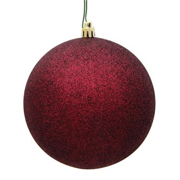 Vickerman N593065DG Boule d'Ornement de Noël 12 Po. Bourgogne Pailleté