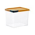 thumbnail image 1 of Bigersell Stackable Food Storage Containers with Lids Airtight Cereal Dispenser Dry Food Storage Containers for Cereal, Rice, Flour, Sugar Canister Kitchen Pantry Storage Organization Yellow One Size, 1 of 2