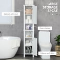 thumbnail image 4 of kleankin Armoire de Rangement Haute pour Salle de Bain avec Étagères, Blanc, 4 of 10