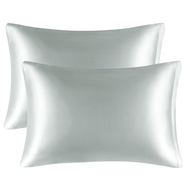 Unique Bargains Satin Pillowcases Zipper Closure 2pcs