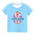 thumbnail image 2 of EGNMCR Blouses & Chemises à Manches Courtes Col Rond pour Tout-Petits Garçons Filles Mode Imprimé Ufs de Lapin de Pâques, 2 of 4