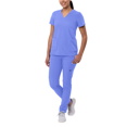 thumbnail image 1 of Adar Addition Go-Basic Scrub Set For Women - Slim V-Neck Scrub Top & Skinny Cargo Scrub Pants, 1 of 7